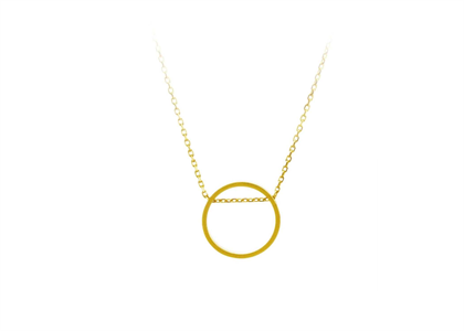 Gold Plated Slide Chain Open Circle Pendant